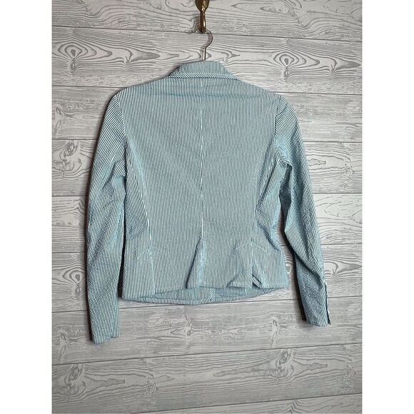 Talbots, seersucker, blue & white pin stripes - Picture 7 of 10